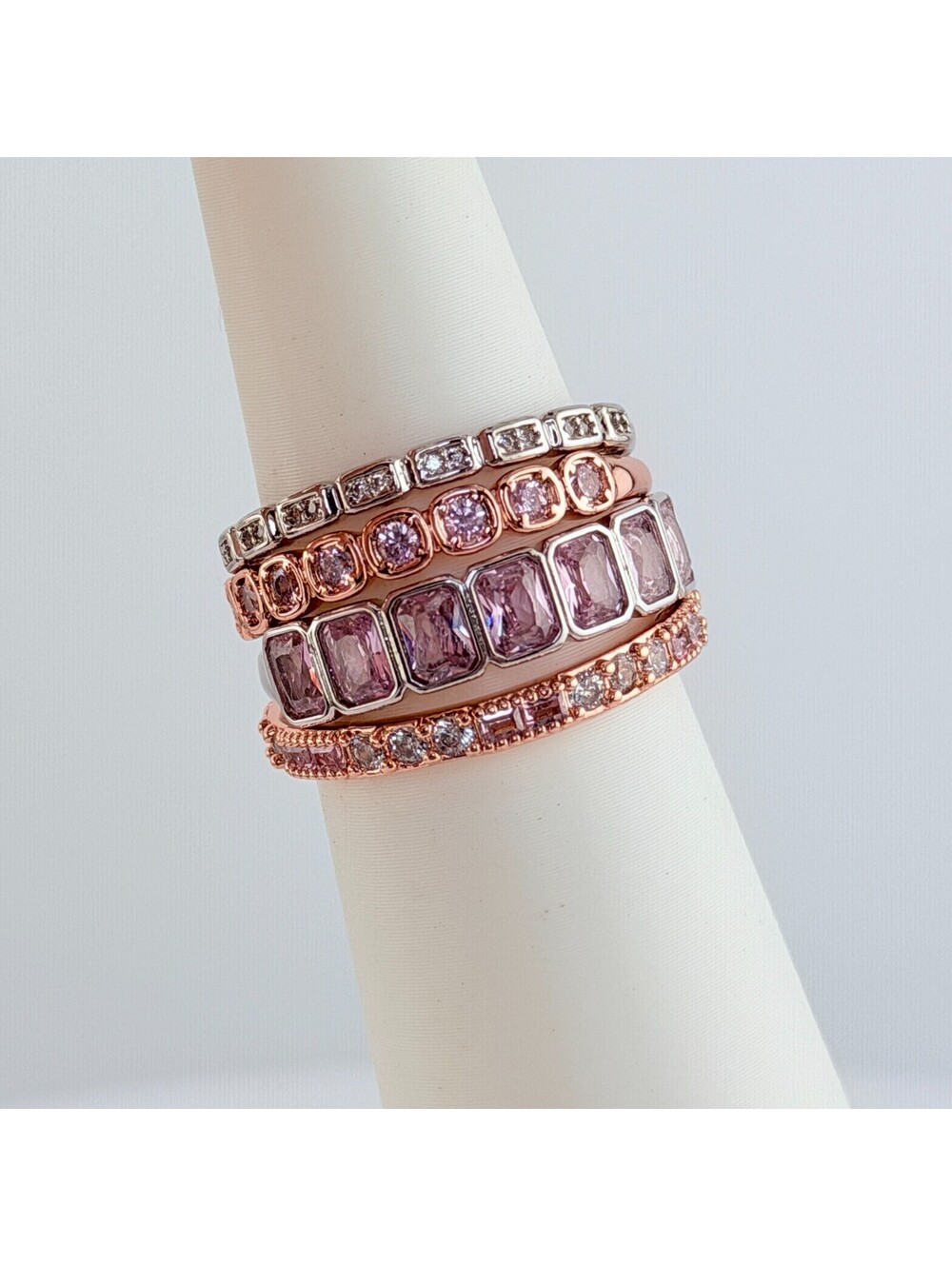Bomb Party Delicates Sz 8 "Singular In This Universe" Pink Rhodium & Rose Gold